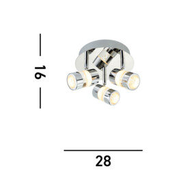 Bubbles LED 3 Light Bathroom Ceiling Spotlight Chrome, Bubble Effect IP44 - thumbnail 5