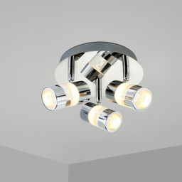 Bubbles LED 3 Light Bathroom Ceiling Spotlight Chrome, Bubble Effect IP44 - thumbnail 2