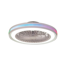 Gamer 40W LED Dimmable White/RGB Ceiling Light With Built-In 20W DC Reversible Fan, c/w Remote Control, 4200lm, White - thumbnail 1