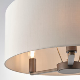 Daley Multi Arm Cylindrical Pendant Light Antique Bronze Plate, Marble Fabric - thumbnail 5