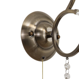 Zinta Wall Lamp Switched 1 Light E14 Antique Brass/Crystal - thumbnail 5