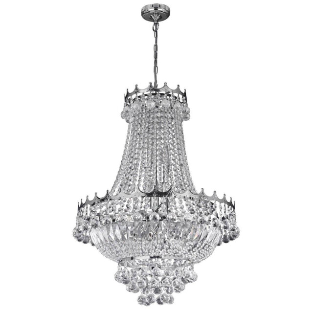Versailles 9 Light Crystal Chandelier Chrome Finish, E14 - image 1