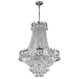 Versailles 9 Light Crystal Chandelier Chrome Finish, E14 - thumbnail 1
