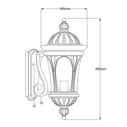 New England 1 Light Outdoor Small Wall Lantern Light Weathered Bronze IP44, E27 - thumbnail 5
