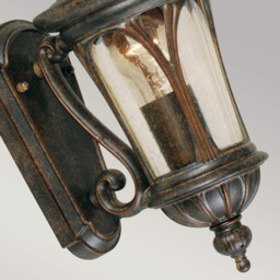 New England 1 Light Outdoor Small Wall Lantern Light Weathered Bronze IP44, E27 - thumbnail 3