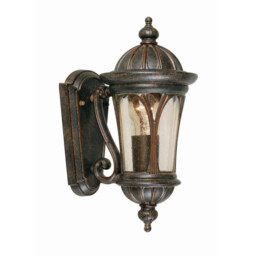 New England 1 Light Outdoor Small Wall Lantern Light Weathered Bronze IP44, E27 - thumbnail 1