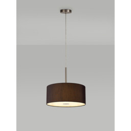 Baymont Satin Nickel 5 Light E27 Single Pendant With 40cm x 18cm Faux Silk Shade, Black/White Laminate - thumbnail 2