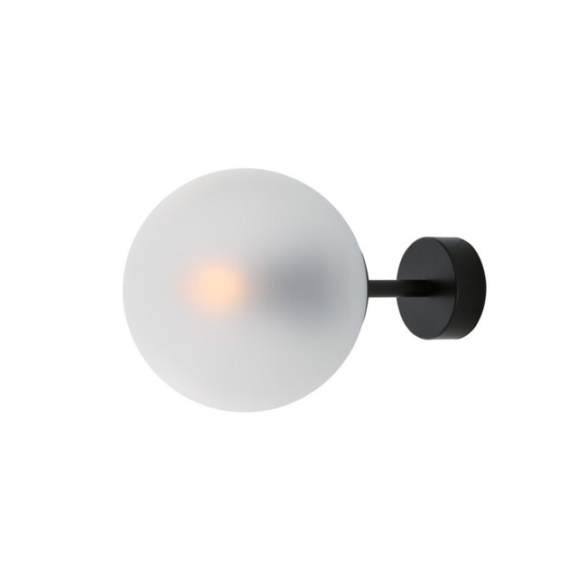 Venice Globe Wall Light, Matt Black, Frosted Glass - image 1