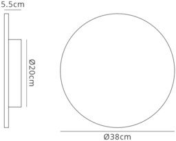 Bora Bora LED Ceiling, Wall Light 38cm Round 30W, 3000K, 2400lm, Matt White - thumbnail 2
