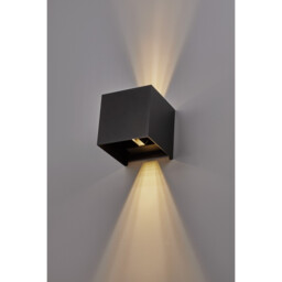 Epic 2 Light Outdoor Up Down Wall Lamp Black Aluminium LED 2x10W 1950Lm 3000K Adjustable IP54 - thumbnail 5