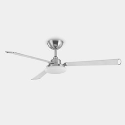 Calima 3 Blade 126cm Ceiling Fan with LED Light Satin Nickel, White - Special Offer