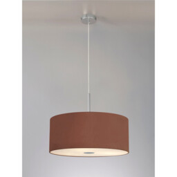 Baymont Polished Chrome 5 Light E27 Single Pendant With 60cm x 22cm Dual Faux Silk Shade, Cocoa/Grecian Bronze - thumbnail 2