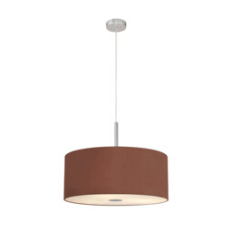 Baymont Polished Chrome 5 Light E27 Single Pendant With 60cm x 22cm Dual Faux Silk Shade, Cocoa/Grecian Bronze - thumbnail 5