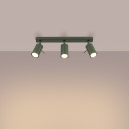 Ring Modern Spotlight Bar 3 Light Olive Green - thumbnail 3