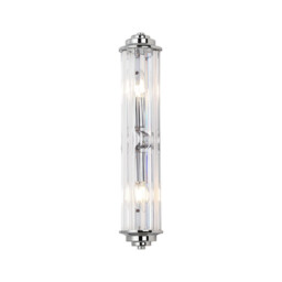 Rensselaer 2 Light Crystal Wall, E14, IP44, Polished Chrome/Clear Crystal