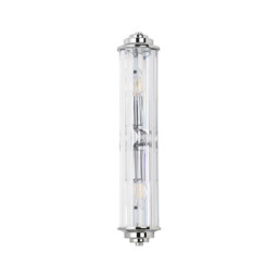 Rensselaer 2 Light Crystal Wall, E14, IP44, Polished Chrome/Clear Crystal - thumbnail 5