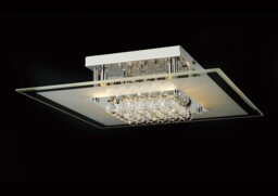 Delmar Flush Ceiling Square 6 Light Polished Chrome, Glass, Crystal - thumbnail 2