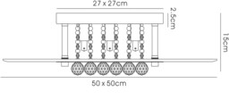Delmar Flush Ceiling Square 6 Light Polished Chrome, Glass, Crystal - thumbnail 3