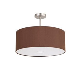 Baymont Satin Nickel 3 Light E27 Semi Flush With 50cm x 20cm Dual Faux Silk Shade, Cocoa/Grecian Bronze - thumbnail 5