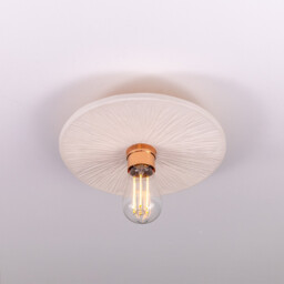 Bog Oak Ceiling Light, Matte White Striped, Polished Copper - thumbnail 2