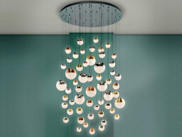 Sphere Dimmable 55 Light Integrated LED Light Pendant Light Cluster Drop, Chrome, Copper, Brass, Bluetooth control - thumbnail 5