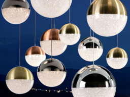 Sphere Dimmable 55 Light Integrated LED Light Pendant Light Cluster Drop, Chrome, Copper, Brass, Bluetooth control - thumbnail 2