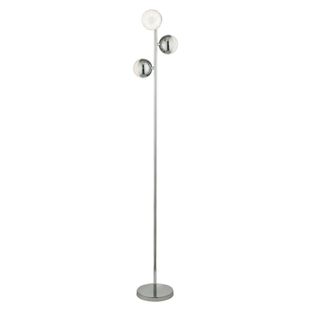 Marbles Floor Lamp 3 Light - Chrome with Crystal Sand - image 1
