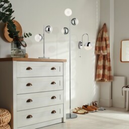 Marbles Floor Lamp 3 Light - Chrome with Crystal Sand - thumbnail 3