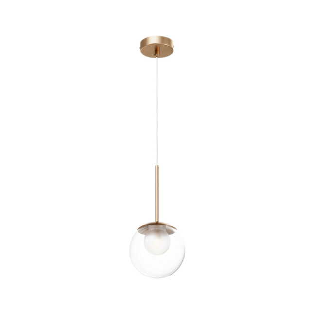 Basic Form Modern 15cm Globe Pendant Ceiling Light Gold 1xG9 Glass Shade - image 1