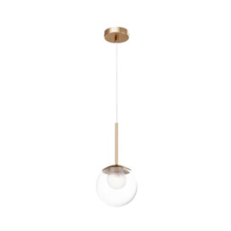 Basic Form Modern 15cm Globe Pendant Ceiling Light Gold 1xG9 Glass Shade