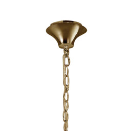 Tiffany Pendant 6+6 Light E14+G9, French Gold With White Shades & Clear Crystal - thumbnail 3