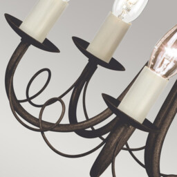 Minster 5 Light Chandelier Black, Gold Finish, E14 - thumbnail 3