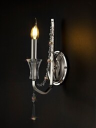 Armand Wall Lamp 1 Candle Light E14 Polished Chrome, Crystal - thumbnail 3