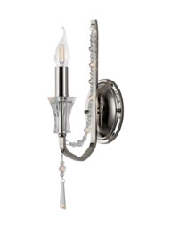Armand Wall Lamp 1 Candle Light E14 Polished Chrome, Crystal - thumbnail 5
