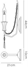 Armand Wall Lamp 1 Candle Light E14 Polished Chrome, Crystal - thumbnail 2