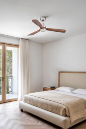Lantau 132cm LED Ceiling Fan Matt Nickel - Walnut Blades - thumbnail 2