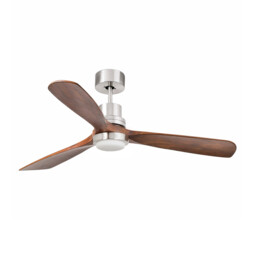 Lantau 132cm LED Ceiling Fan Matt Nickel - Walnut Blades - thumbnail 1