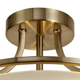Hurley Semi-Flush Bowl Ceiling, 3 Light E27, Antique Brass, Frosted Glass - thumbnail 5