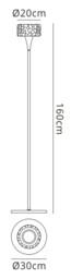 O2 Floor Lamp 1 Light E27, Polished Chrome - thumbnail 2