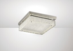 Aiden Large Square Flush Ceiling 21W 1800lm LED 4200K Polished Chrome, Crystal - thumbnail 2