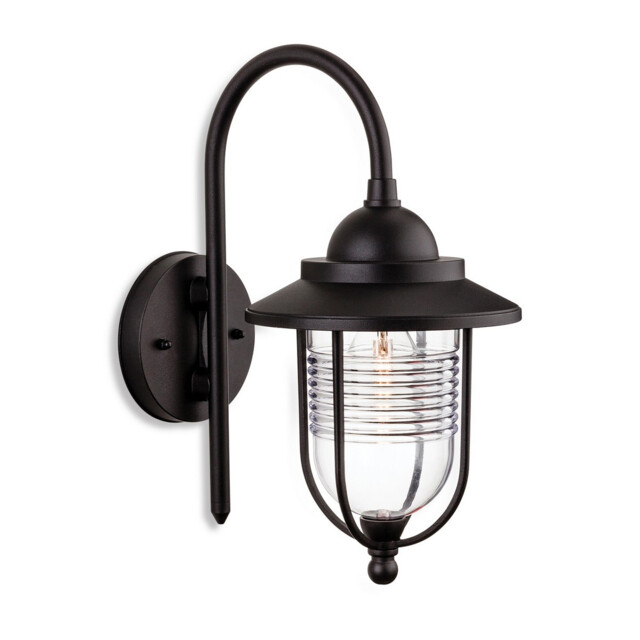 Oregon 1 Light Outdoor Wall Lantern Black IP44, E27