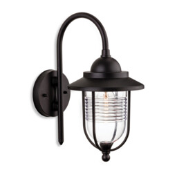 Oregon 1 Light Outdoor Wall Lantern Black IP44, E27