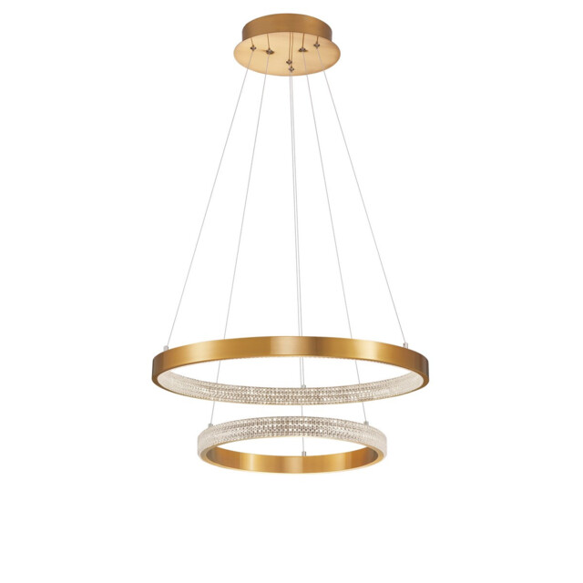 Preston Integrated LED Pendant Ceiling Light Antique Gold Brass Aluminium LED 60W 3113Lm 3000K - image 1