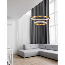 Preston Integrated LED Pendant Ceiling Light Antique Gold Brass Aluminium LED 60W 3113Lm 3000K - thumbnail 2
