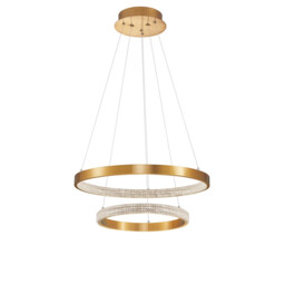 Preston Integrated LED Pendant Ceiling Light Antique Gold Brass Aluminium LED 60W 3113Lm 3000K