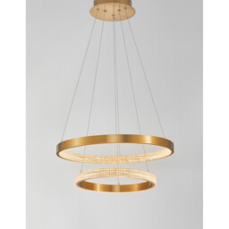 Preston Integrated LED Pendant Ceiling Light Antique Gold Brass Aluminium LED 60W 3113Lm 3000K - thumbnail 5