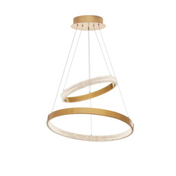 Preston Integrated LED Pendant Ceiling Light Antique Gold Brass Aluminium LED 60W 3113Lm 3000K - thumbnail 3