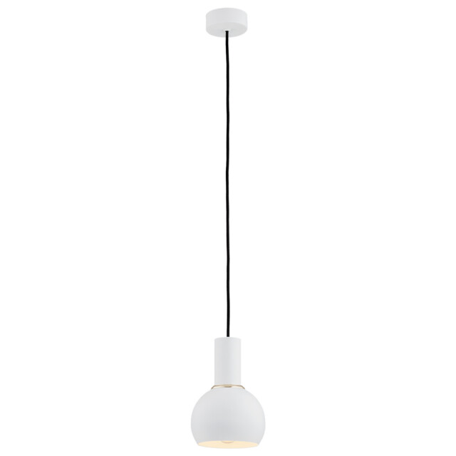 Sines Dome Pendant Ceiling Light White Structure, Brass Elements - image 1