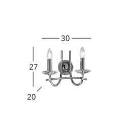 Imperial Classic Candle Wall Light English Brass, 2x E14 - thumbnail 3