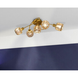 Josefa Multi Arm Semi Flush Ceiling Lamp Gold 5xE14 3000K - thumbnail 5